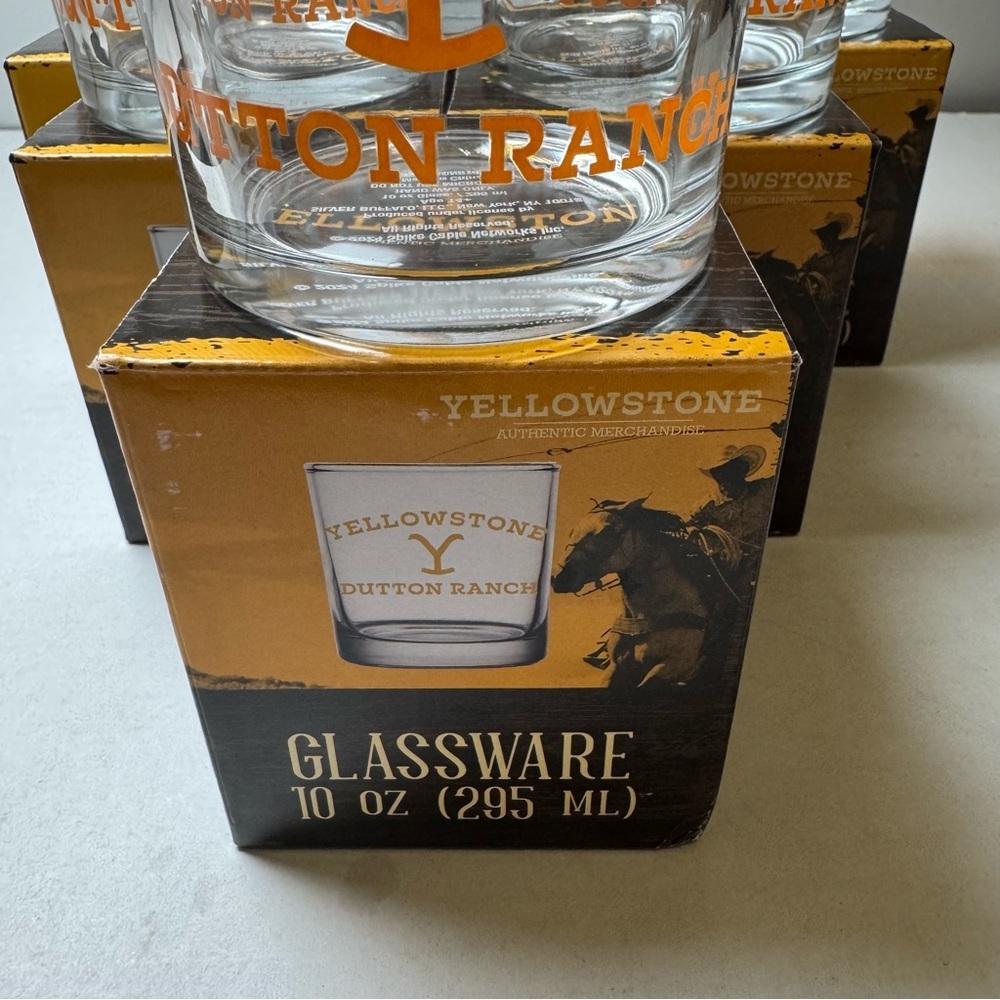6 Yellowstone Dutton Ranch Boxed 10oz Rocks Novelty Glass - Picture 5 of 8